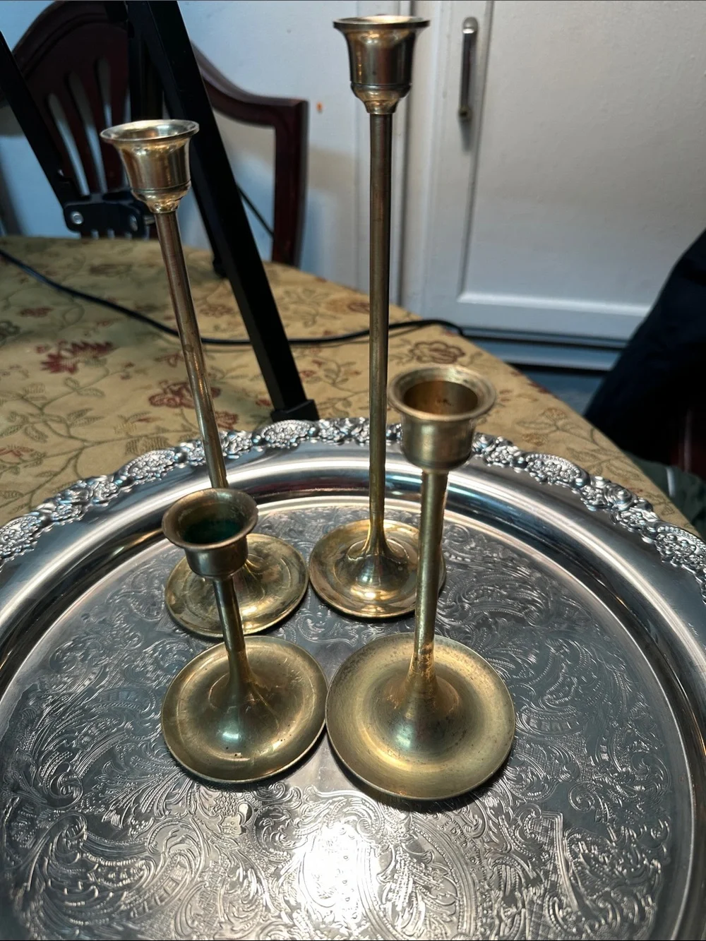 Brass Taper Candle Holders - Set of 4